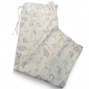 Cali 1850 Linen Western Print Beach Pants, XL